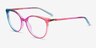 Positivity Purple Pink Rainbow PlastiqueMontures de lunettes de vue d'EyeBuyDirect, Vue d'Angle