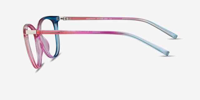 Positivity Purple Pink Rainbow PlastiqueMontures de lunettes de vue d'EyeBuyDirect, Vue de Côté
