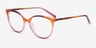 Positivity Orange Pink PlasticEyeglass Frames from EyeBuyDirect, Angle View