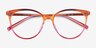 Positivity Orange Pink PlasticEyeglass Frames from EyeBuyDirect, Closed View