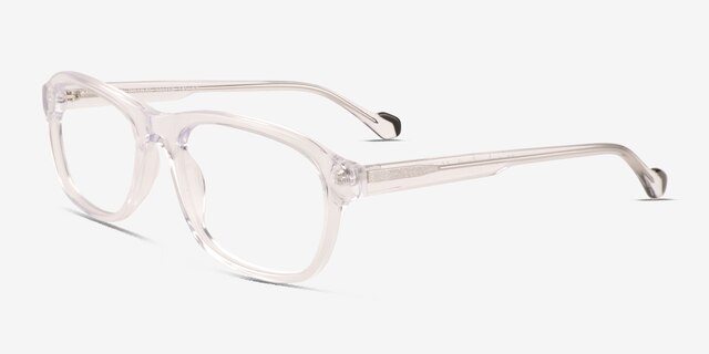 Nicolas Clear AcetateEyeglass Frames from EyeBuyDirect, Angle View