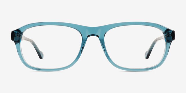 Nicolas Clear Blue Green AcetateEyeglass Frames from EyeBuyDirect, Front View