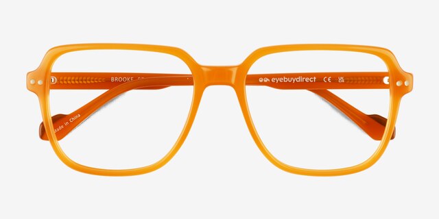 Brooke Orange AcetateEyeglass Frames from EyeBuyDirect, Closed View