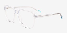 Brooke Transparent Acétate Montures de lunettes de vue d'EyeBuyDirect, Vue d'Angle