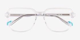 Brooke Transparent Acétate Montures de lunettes de vue d'EyeBuyDirect, Vue Rapprochée