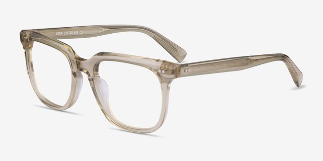 Kerr Clear Green AcetateEyeglass Frames from EyeBuyDirect, Angle View