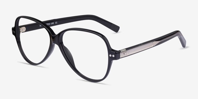 Shea Black AcetateEyeglass Frames from EyeBuyDirect, Angle View