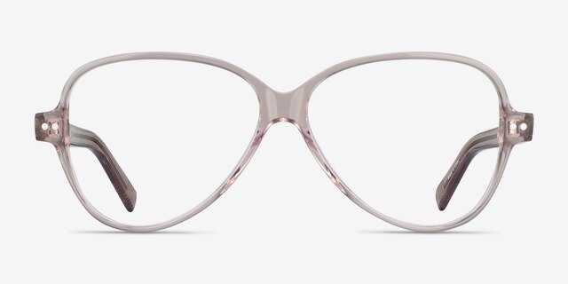 Shea Clear Brown AcetateEyeglass Frames from EyeBuyDirect, Front View