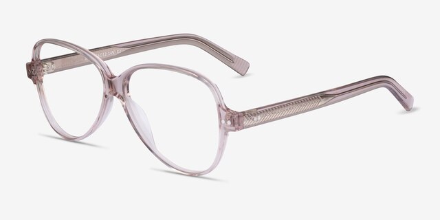 Shea Clear Brown AcetateEyeglass Frames from EyeBuyDirect, Angle View