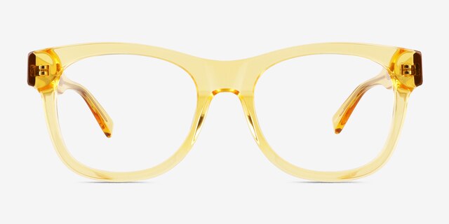 Abe Clear Yellow AcetateEyeglass Frames from EyeBuyDirect, Front View
