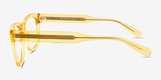 Abe Clear Yellow AcetateEyeglass Frames from EyeBuyDirect, Side View