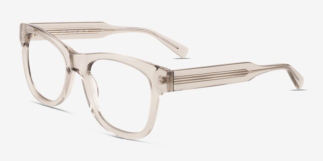 Abe Clear Gray AcetateEyeglass Frames from EyeBuyDirect, Angle View