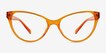 Lantana Clear Orange PlasticEyeglass Frames from EyeBuyDirect, Front View