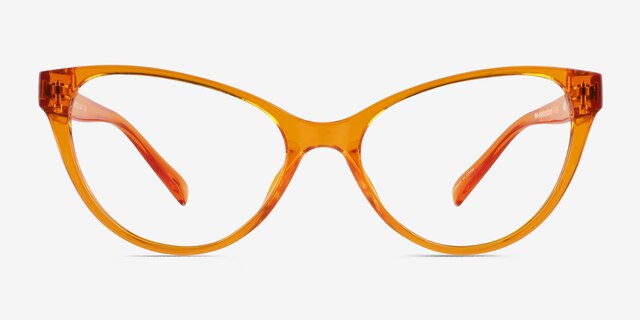 Lantana Clear Orange PlasticEyeglass Frames from EyeBuyDirect, Front View