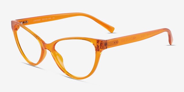 Lantana Clear Orange PlasticEyeglass Frames from EyeBuyDirect, Angle View