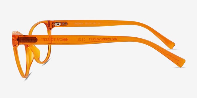 Lantana Clear Orange PlasticEyeglass Frames from EyeBuyDirect, Side View