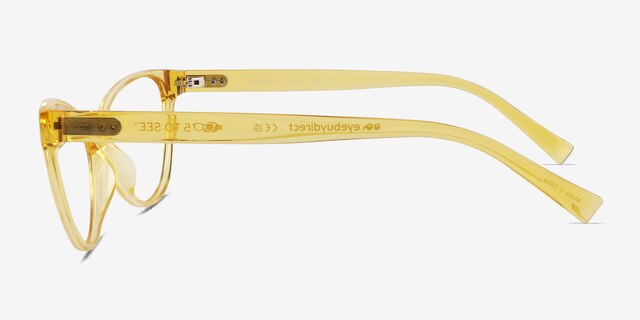 Lantana Clear Yellow PlasticEyeglass Frames from EyeBuyDirect, Side View