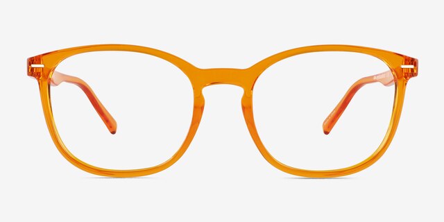 Aloe Clear Orange PlasticEyeglass Frames from EyeBuyDirect, Front View