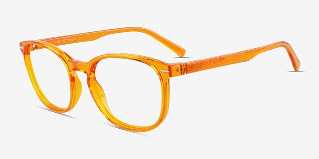 Aloe Clear Orange PlasticEyeglass Frames from EyeBuyDirect, Angle View