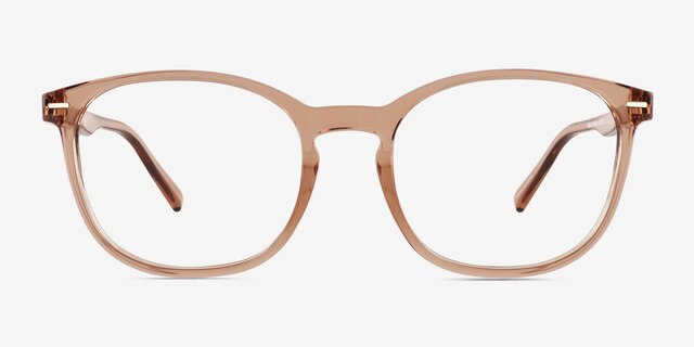 Aloe Clear Brown PlasticEyeglass Frames from EyeBuyDirect, Front View