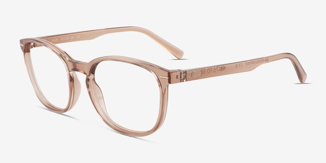 Aloe Clear Brown PlasticEyeglass Frames from EyeBuyDirect, Angle View