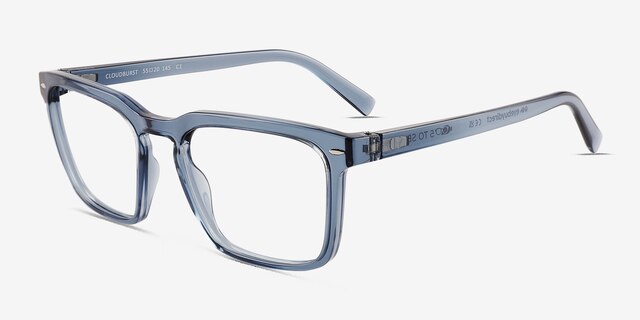 Cloudburst Clear Gray PlasticEyeglass Frames from EyeBuyDirect, Angle View