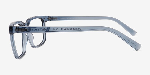 Cloudburst Clear Gray PlasticEyeglass Frames from EyeBuyDirect, Side View