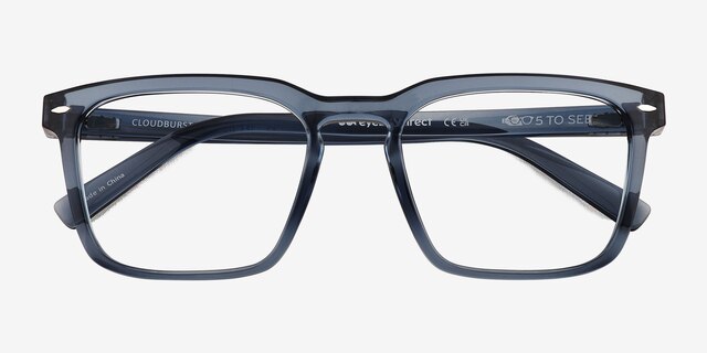 Cloudburst Clear Gray PlasticEyeglass Frames from EyeBuyDirect, Closed View