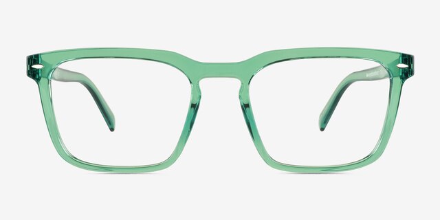 Cloudburst Clear Green PlasticEyeglass Frames from EyeBuyDirect, Front View