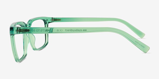 Cloudburst Clear Green PlasticEyeglass Frames from EyeBuyDirect, Side View