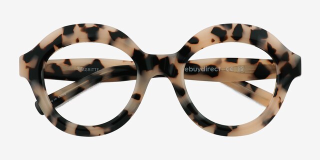 Magritte Ivory Tortoise AcetateEyeglass Frames from EyeBuyDirect, Closed View