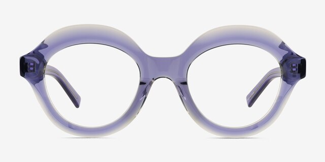 Magritte Clear Purple AcétateMontures de lunettes de vue d'EyeBuyDirect, Vue de Face