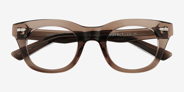 Ernst Clear Brown AcetateEyeglass Frames from EyeBuyDirect, Closed View