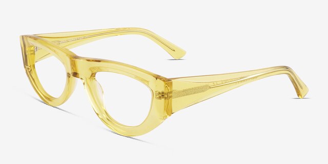 Miro Clear Yellow AcetateEyeglass Frames from EyeBuyDirect, Angle View