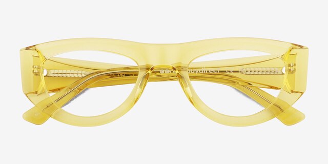 Miro Clear Yellow AcetateEyeglass Frames from EyeBuyDirect, Closed View