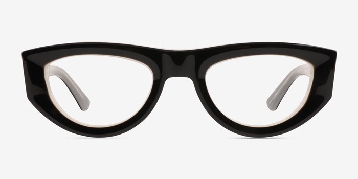 Miro Black White Acetate Eyeglass Frames from EyeBuyDirect