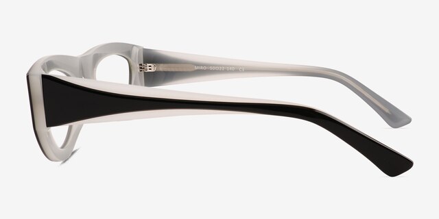 Miro Black White AcetateEyeglass Frames from EyeBuyDirect, Side View