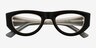 Miro Black White AcetateEyeglass Frames from EyeBuyDirect, Closed View