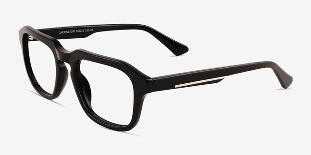 Carrington Black AcetateEyeglass Frames from EyeBuyDirect, Angle View