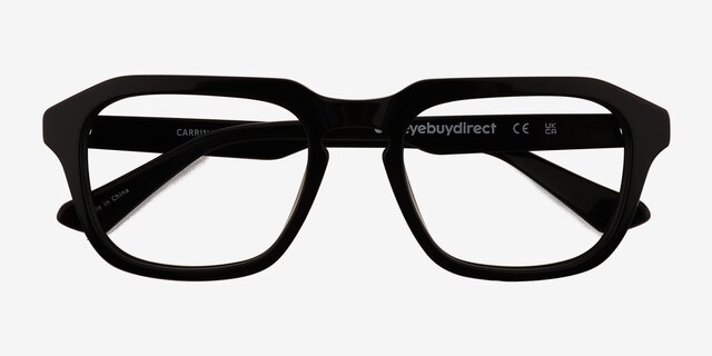 Carrington Black AcetateEyeglass Frames from EyeBuyDirect, Closed View