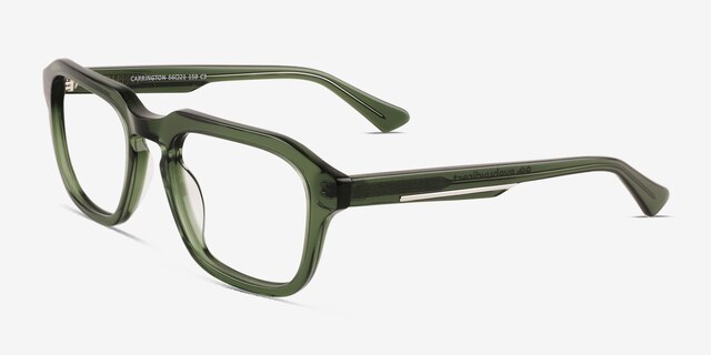 Carrington Clear Green AcetateEyeglass Frames from EyeBuyDirect, Angle View
