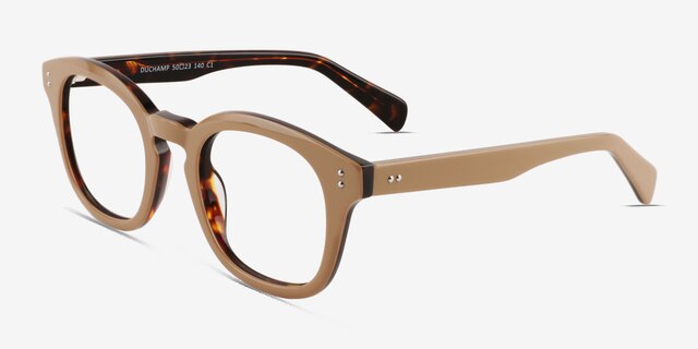 Duchamp Brown Tortoise AcetateEyeglass Frames from EyeBuyDirect, Angle View