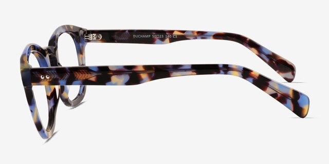 Duchamp Blue Tortoise AcetateEyeglass Frames from EyeBuyDirect, Side View