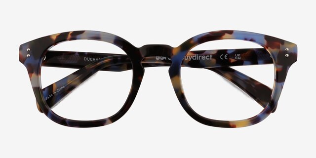 Duchamp Blue Tortoise AcetateEyeglass Frames from EyeBuyDirect, Closed View
