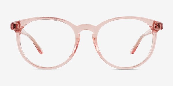 Bubbles Clear Pink Plastic Eyeglass Frames