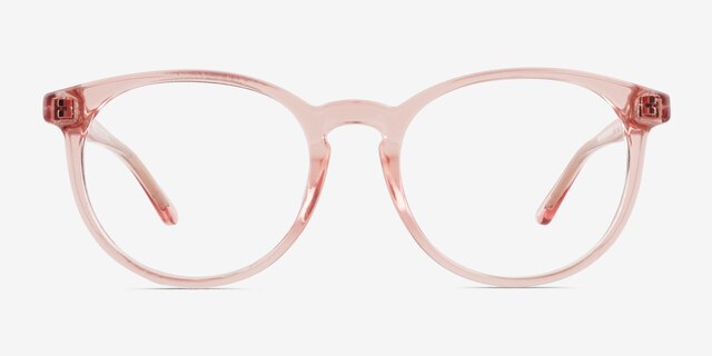 Bubbles Clear Pink PlasticEyeglass Frames from EyeBuyDirect, Front View
