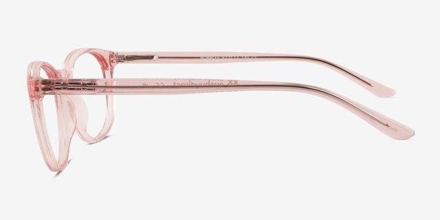 Bubbles Clear Pink PlasticEyeglass Frames from EyeBuyDirect, Side View