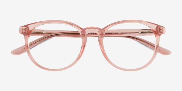 Bubbles Clear Pink PlasticEyeglass Frames from EyeBuyDirect, Closed View