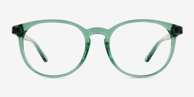 Bubbles Clear Green PlasticEyeglass Frames from EyeBuyDirect, Front View