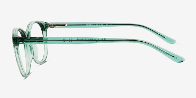 Bubbles Clear Green PlasticEyeglass Frames from EyeBuyDirect, Side View